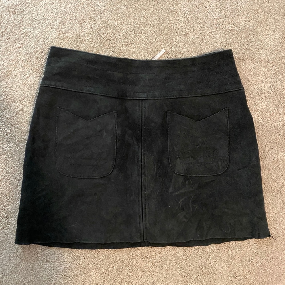 Free people suede black skirt